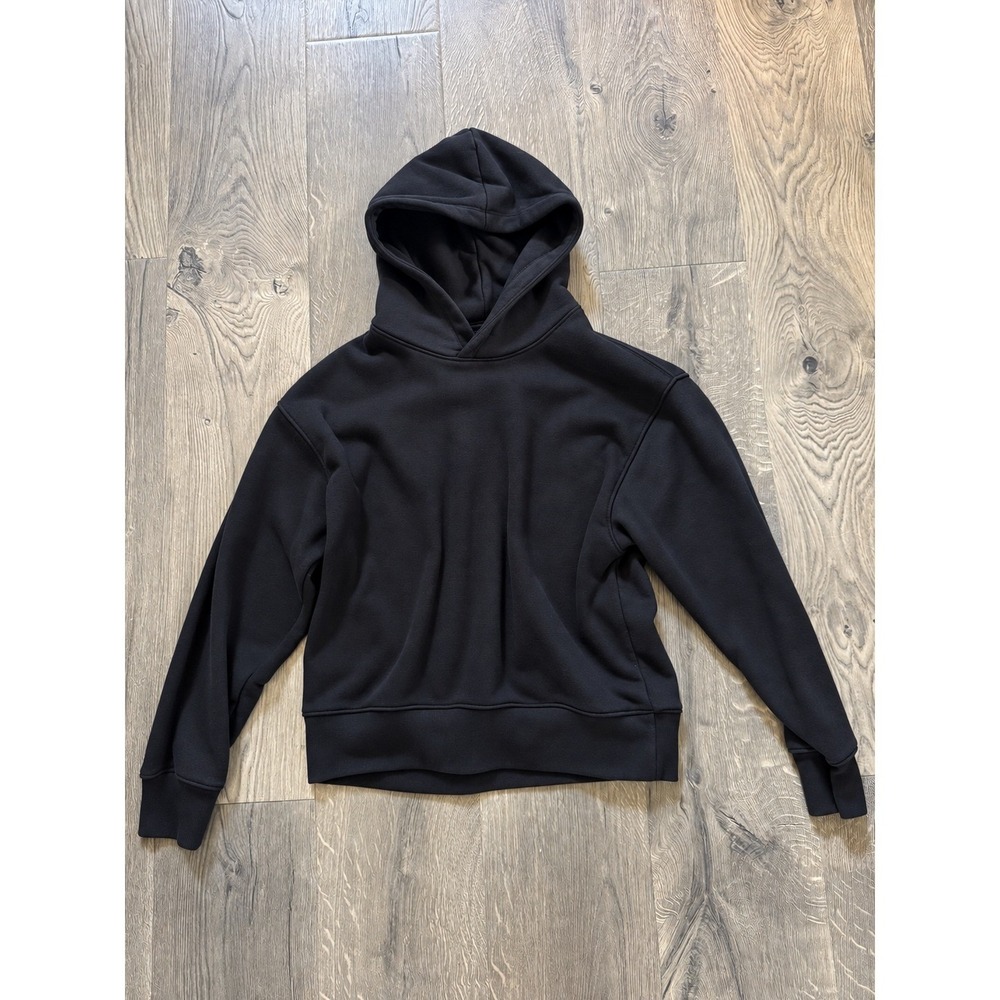 American Eagle AE Everyday Luxe Hoodie Pullover XXS Black Sweatshirt Top NWOT